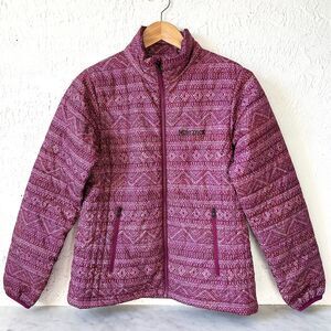 Marmot Peak Puffer Coat Women's S Zip Front Magenta Chile  Lightweight Insulated